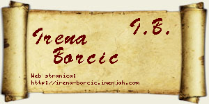 Irena Borčić vizit kartica